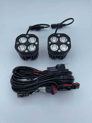 Two 40W Cree LED Pod Lights with Full Wiring Harness and Switch